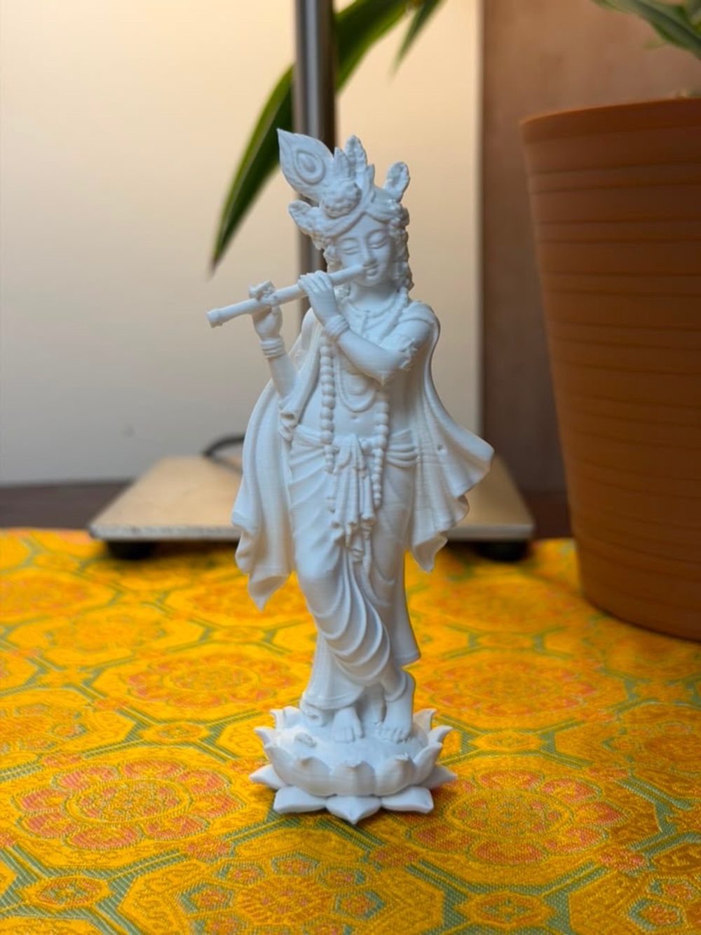 White Krishna Statue Figurine by